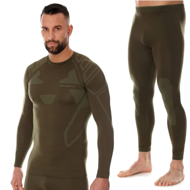Komplet męskiej bielizny termoaktywnej Brubeck RANGER PROTECT LS1421M + LE1242M khaki.jpg