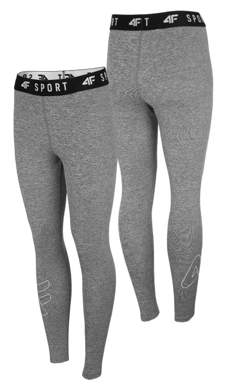 Damskie legginsy sportowe 4F NOSH SPDF001 25M szary melanż.jpg