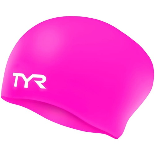 Czepek pływacki na basen silikonowy na długie włosy junior TYR LCSJRL/693 różowy.jpg