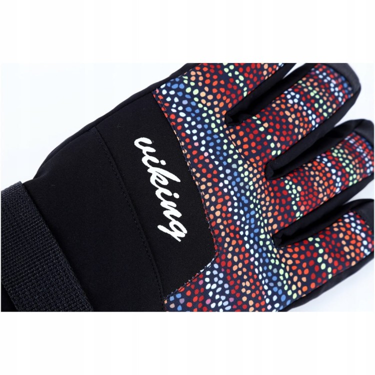 Damskie rękawice narciarskie Viking TANUKA 0954 czarny/kropki r.5