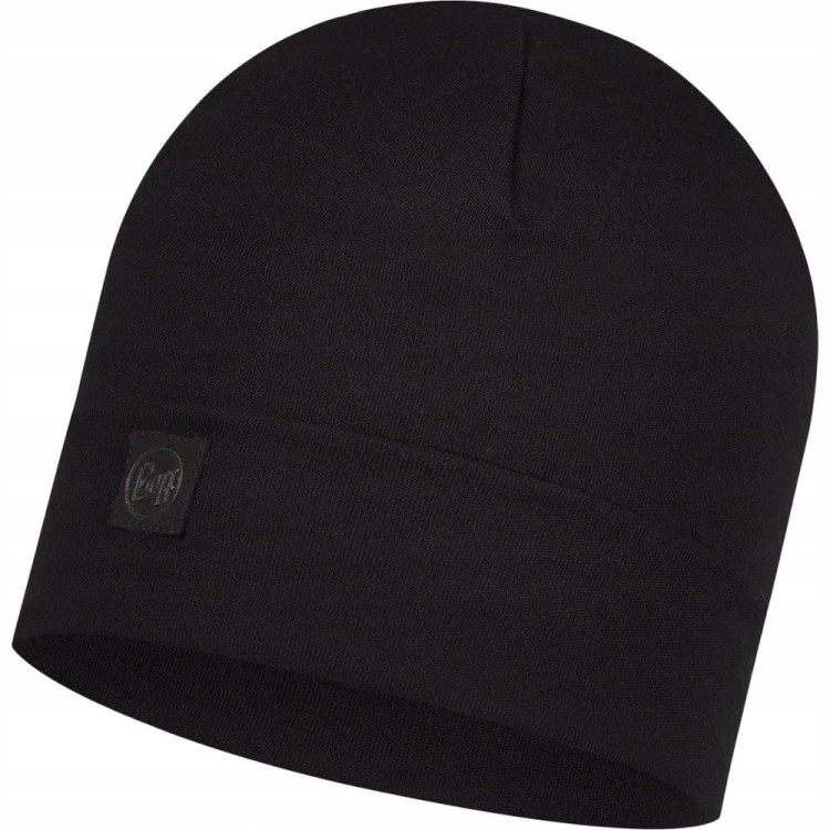 Ciepła czapka Buff MERINO HEAVYWEIGHT BEANIE 111170/999 czarny
