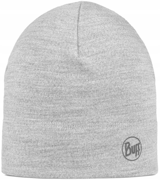Cienka przejściowa czapka Buff MERINO MIDWEIGHT BEANIE 118007/003 j. szary