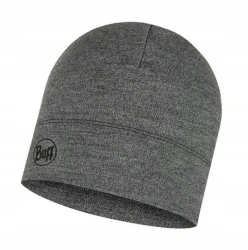 Cienka przejściowa czapka Buff MERINO MIDWEIGHT BEANIE 118007/933 c. szary