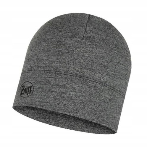 Cienka przejściowa czapka Buff MERINO MIDWEIGHT BEANIE 118007/933 c. szary