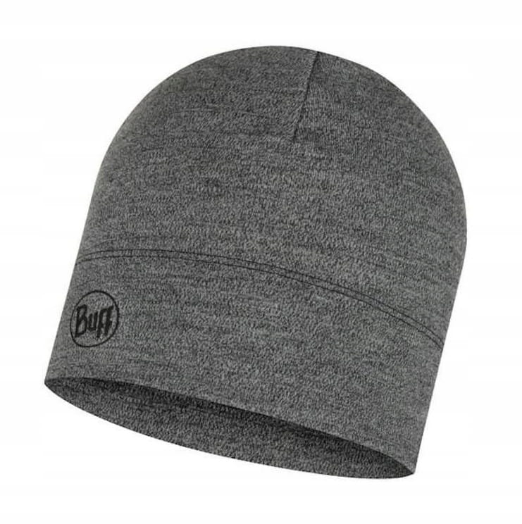 Cienka przejściowa czapka Buff MERINO MIDWEIGHT BEANIE 118007/933 c. szary