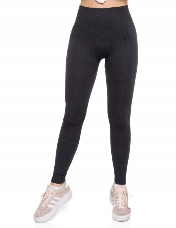 Damskie legginsy prążkowane Moraj RDL1000-020 GRAFITOWY L/XL