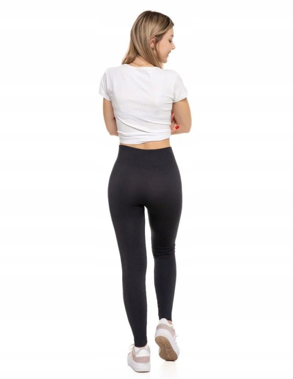 Damskie legginsy prążkowane Moraj RDL1000-020 GRAFITOWY L/XL