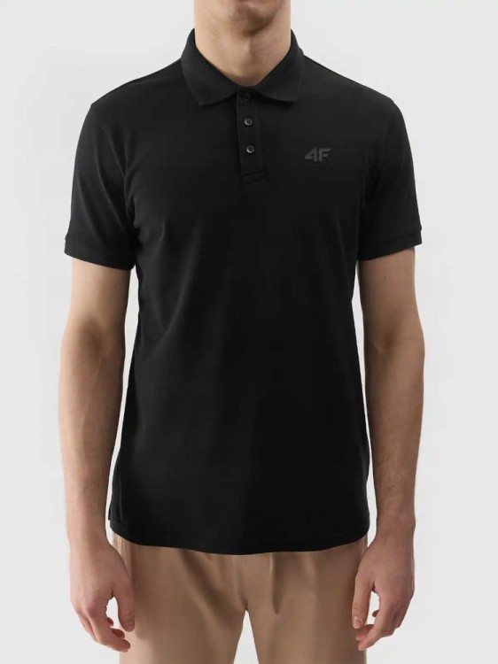 Męska koszulka polo 4F PTSM366 czarny 20S XL