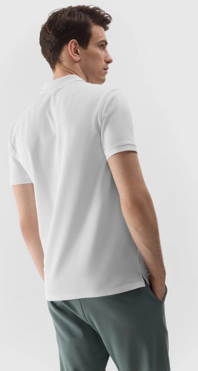 Męska koszulka polo 4F PTSM130 10S biały XXL