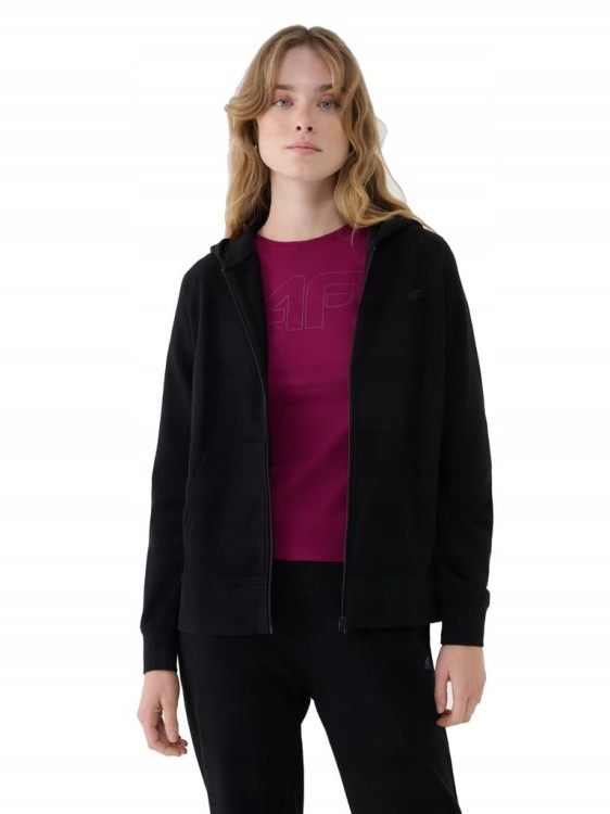 Damska bluza dresowa 4F z kapturem MM00 SWSF1763 20S czarny XXL