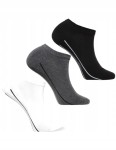 Męskie skarpety bawełniane stopki MORAJ 3-pak CSM240-091 biały/szary/czarny