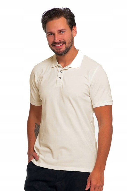 Męska bawełniana koszulka polo Moraj OTP2900-002 kremowy M