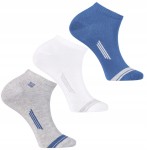 Męskie skarpety bawełniane stopki MORAJ  3-pak CSM240-078 biały/szary/niebieski
