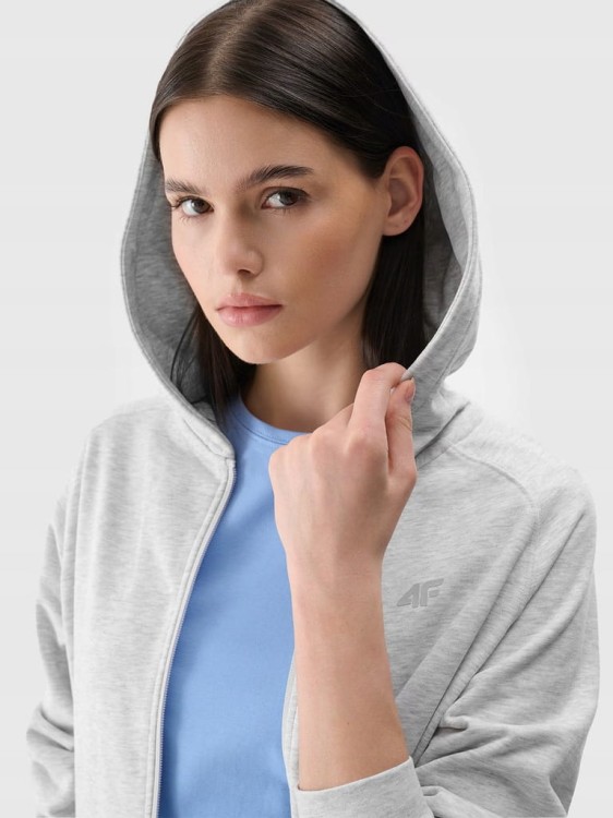 Damska bluza dresowa 4F z kapturem MM00 SWSF1763 27M jasny szary XXL