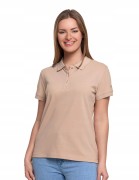 Damska bawełniana koszulka polo Moraj OTD2500-001 beżowy XL