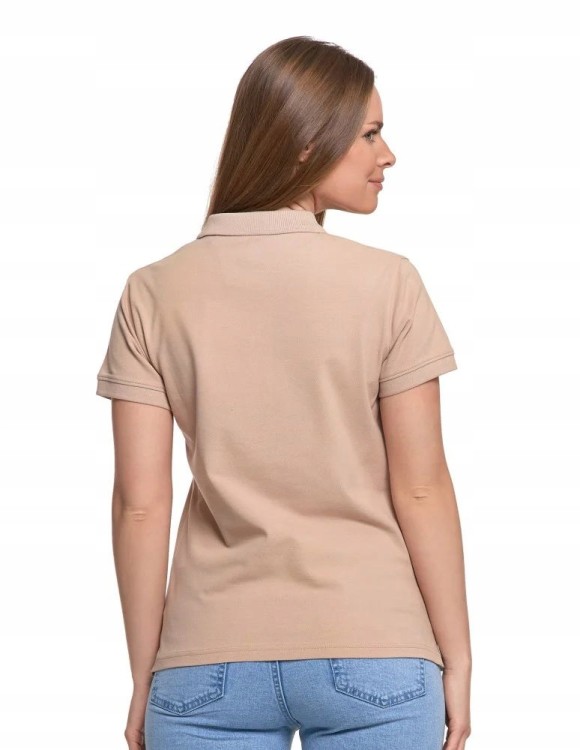 Damska bawełniana koszulka polo Moraj OTD2500-001 beżowy XL
