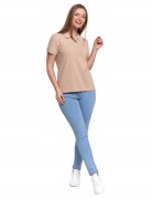 Damska bawełniana koszulka polo Moraj OTD2500-001 beżowy XL