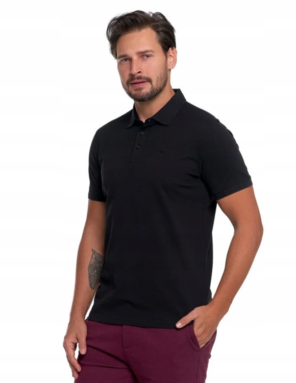 Męska bawełniana koszulka polo Moraj OTP2600-002 czarny M