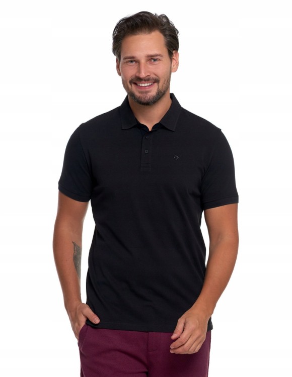 Męska bawełniana koszulka polo Moraj OTP2600-002 czarny M