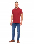 Męska bawełniana koszulka polo Moraj OTP2600-002 bordowy 3XL
