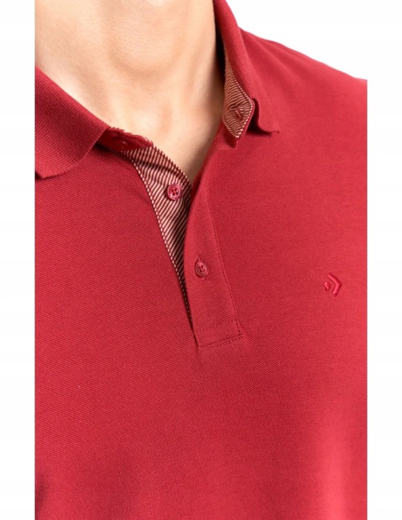 Męska bawełniana koszulka polo Moraj OTP2600-002 bordowy 3XL