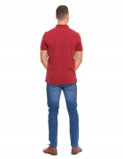 Męska bawełniana koszulka polo Moraj OTP2600-002 bordowy 3XL