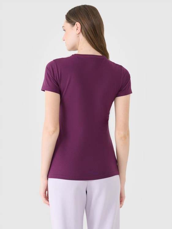 Damska koszulka bawełniana 4F TSHF2351 50S fioletowy S
