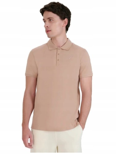 Męska koszulka polo 4F PTSM407 beżowy 83S XL