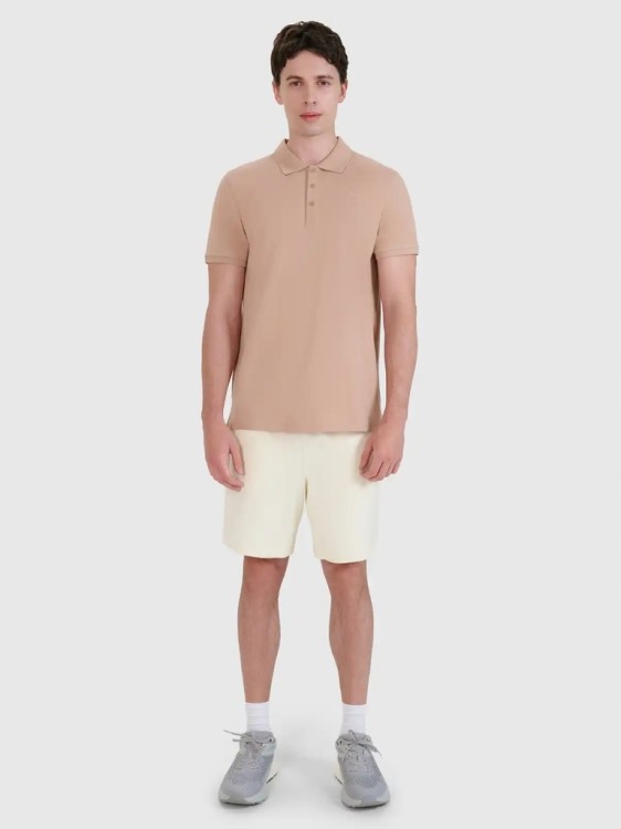 Męska koszulka polo 4F PTSM407 beżowy 83S XL