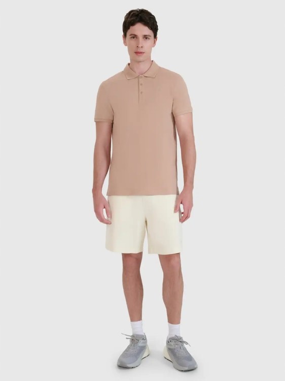 Męska koszulka polo 4F PTSM407 beżowy 83S XL