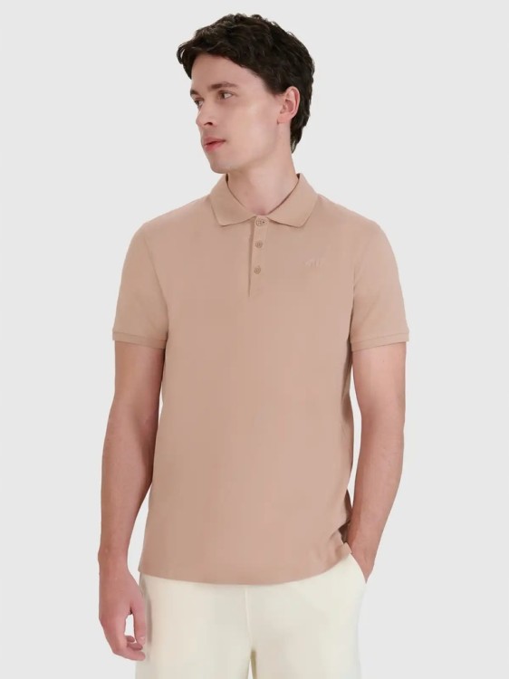 Męska koszulka polo 4F PTSM407 beżowy 83S XL