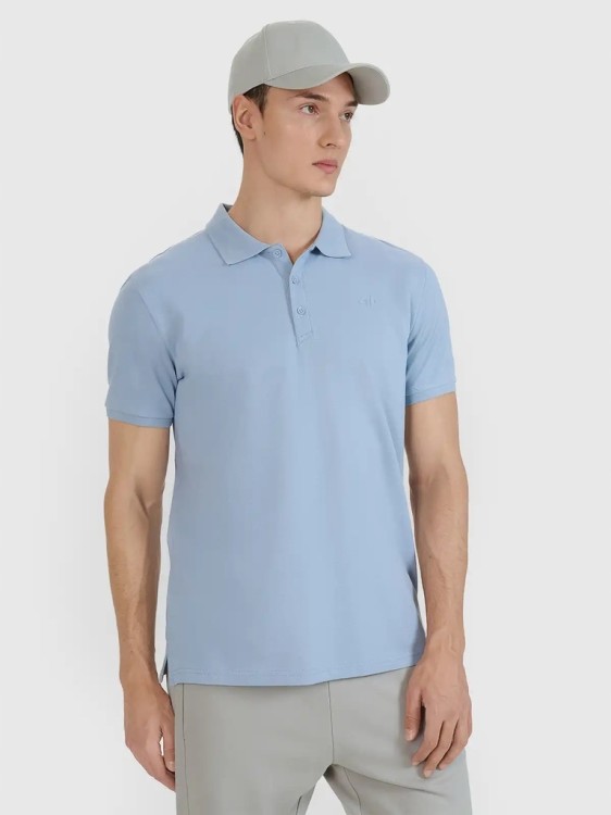 Męska koszulka polo 4F PTSM407 niebieski 34S XXL