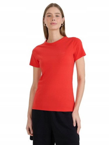 Damska koszulka bawełniana 4F TSHF2255 62S czerwony XXL