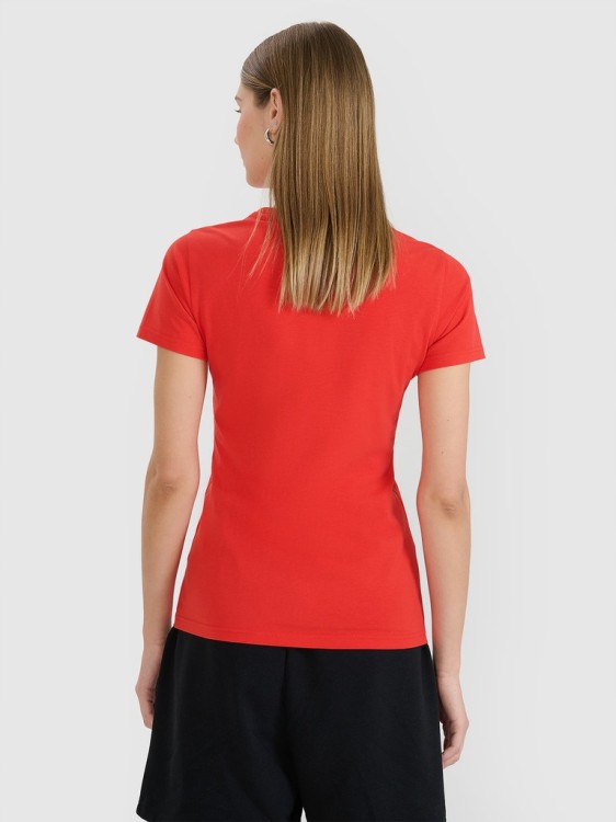 Damska koszulka bawełniana 4F TSHF2255 62S czerwony XXL