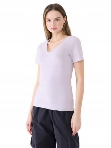 Damska koszulka bawełniana 4F TSHF1990 52S jasny fiolet S