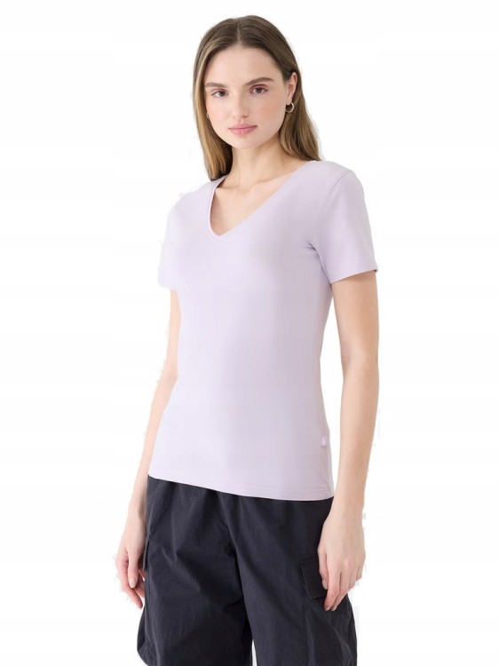 Damska koszulka bawełniana 4F TSHF1990 52S jasny fiolet S