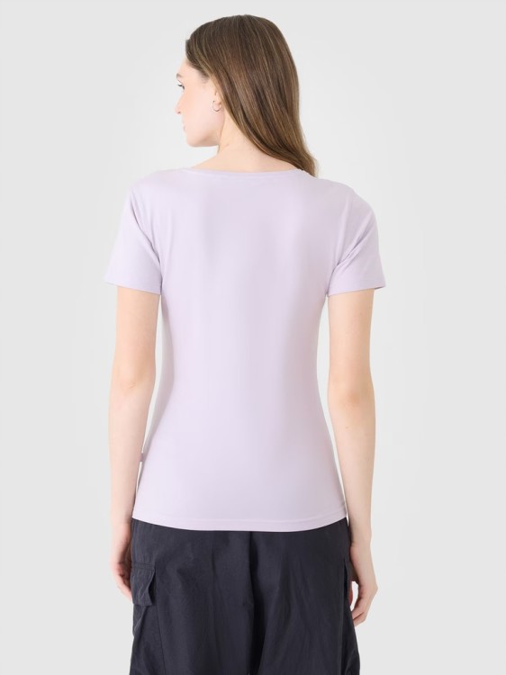 Damska koszulka bawełniana 4F TSHF1990 52S jasny fiolet S