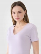 Damska koszulka bawełniana 4F TSHF1990 52S jasny fiolet S