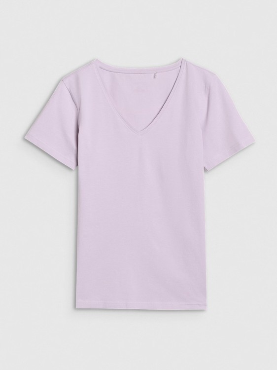 Damska koszulka bawełniana 4F TSHF1990 52S jasny fiolet S