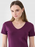 Damska koszulka bawełniana 4F TSHF1990 50S ciemny fiolet S