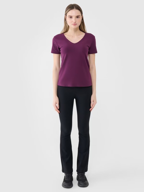 Damska koszulka bawełniana 4F TSHF1990 50S ciemny fiolet S