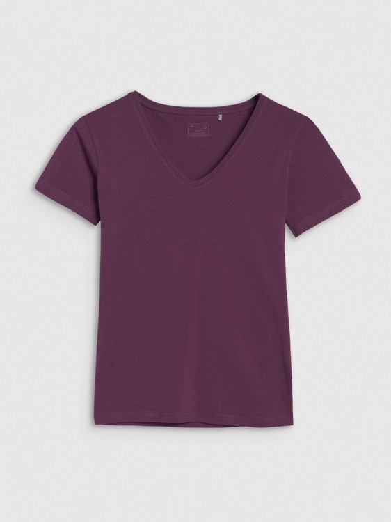 Damska koszulka bawełniana 4F TSHF1990 50S ciemny fiolet S