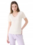 Damska koszulka bawełniana 4F TSHF1990 11S kremowy 