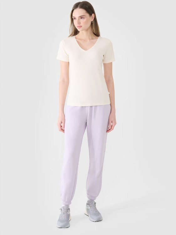 Damska koszulka bawełniana 4F TSHF1990 11S kremowy S