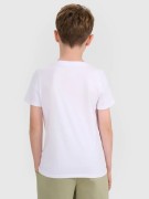 Chłopięcy T-shirt 4F bawełniana koszulka na WF TSHM2330 10S biały 152cm