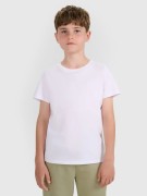 Chłopięcy T-shirt 4F bawełniana koszulka na WF TSHM2330 10S biały 152cm