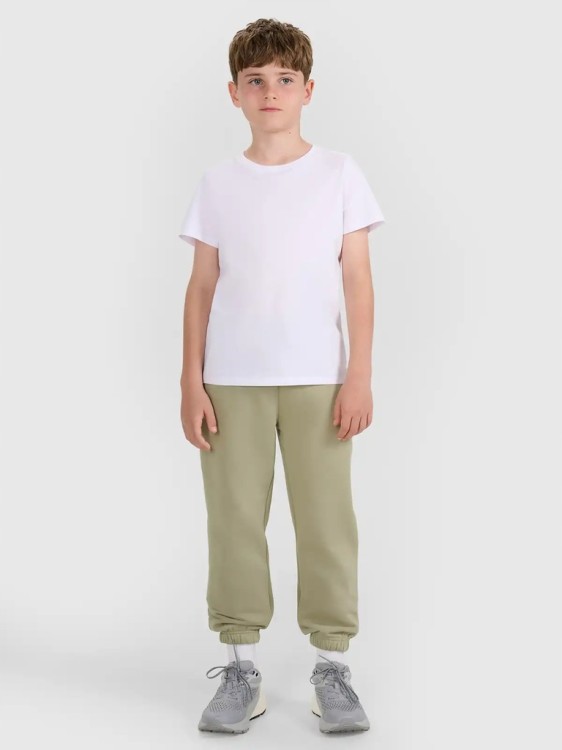 Chłopięcy T-shirt 4F bawełniana koszulka na WF TSHM2330 10S biały 152cm