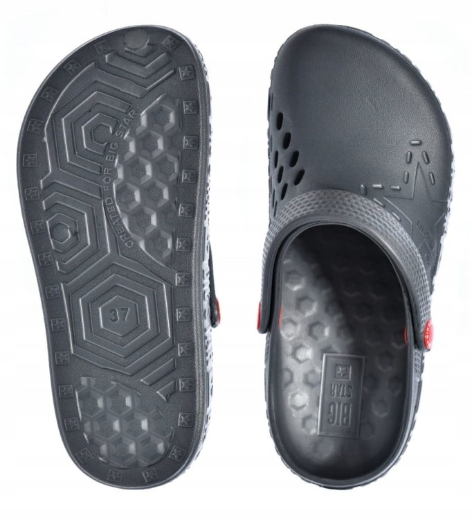 Damskie klapki Big Star II275013 szary 38