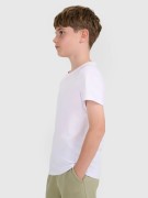 Chłopięcy T-shirt 4F bawełniana koszulka na WF TSHM2330 10S biały