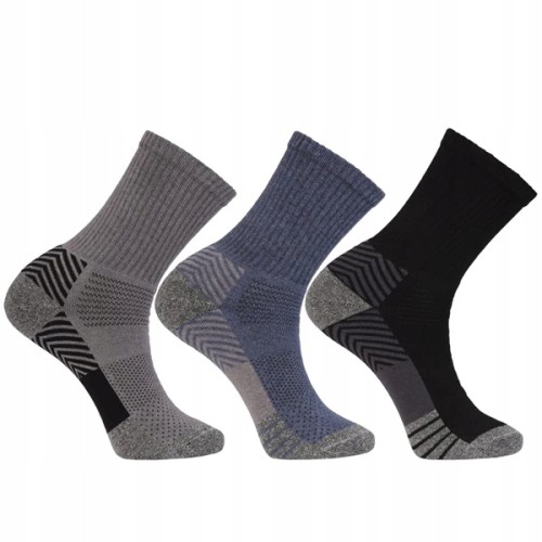 Męskie skarpety Moraj 3-pak CSD300-140 szary/granatowy/czarny